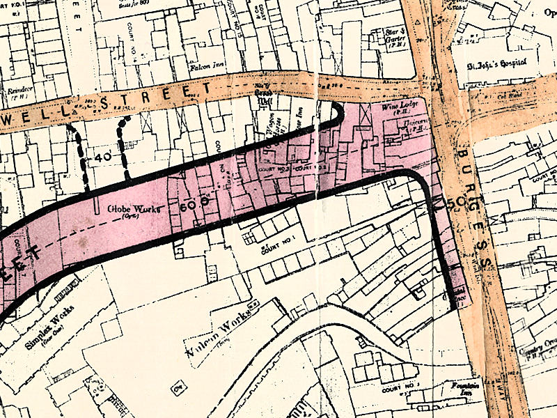 Map 1914 Plan Well St Burges